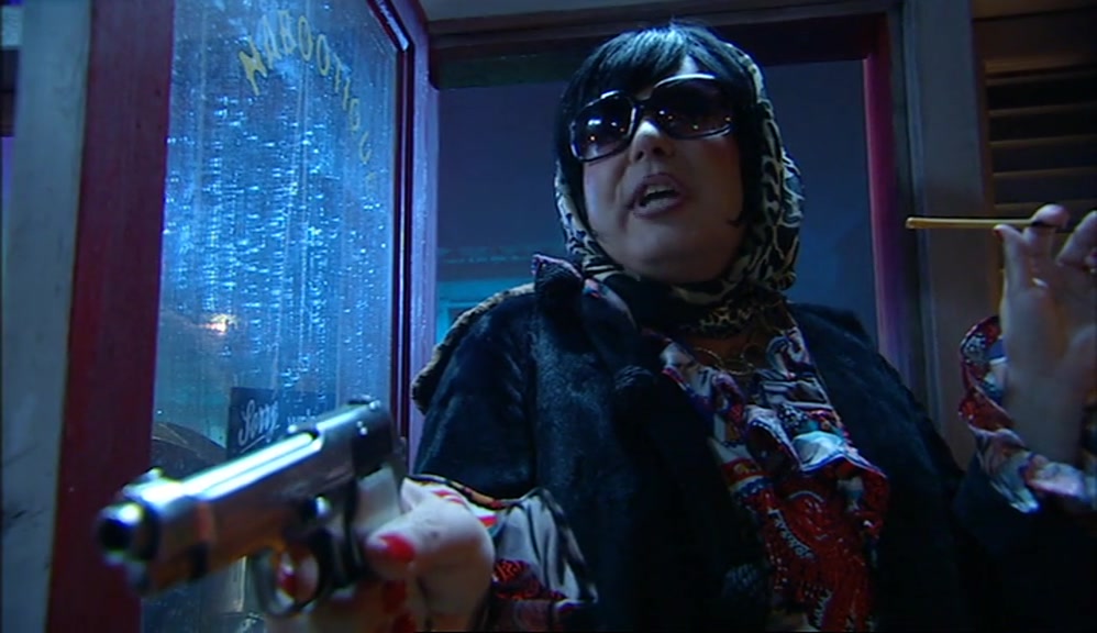 YOU TOUCH ONE HAIR ON HOWARD'S HEAD, AND I WILL SHOOT YOU DOWN LIKE A LARGE GERMAN BEAR. 