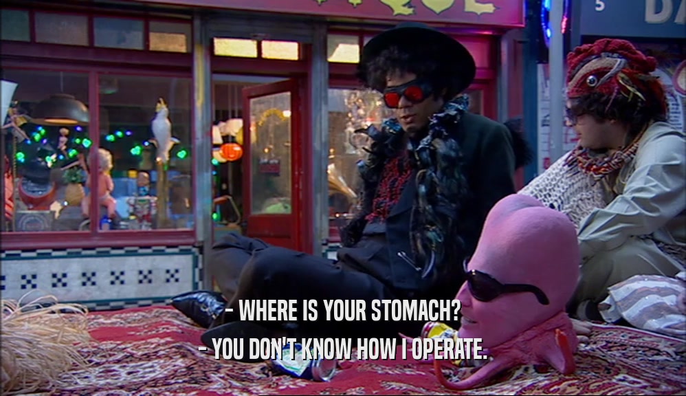 - WHERE IS YOUR STOMACH? - YOU DON'T KNOW HOW I OPERATE. 