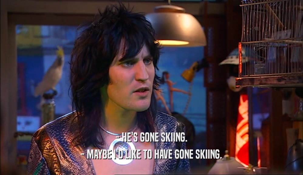 - HE'S GONE SKIING. - MAYBE I'D LIKE TO HAVE GONE SKIING. 