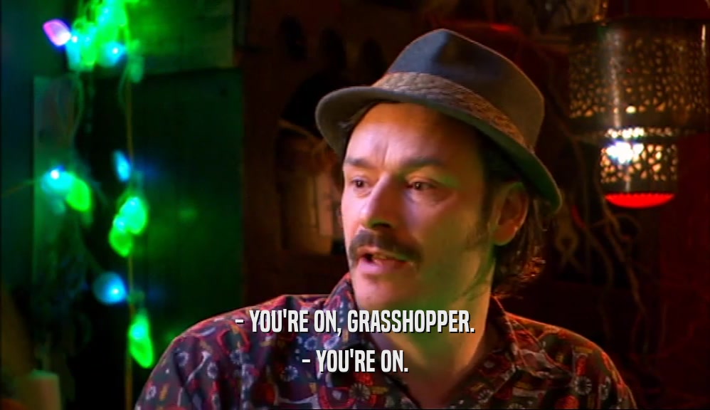 - YOU'RE ON, GRASSHOPPER. - YOU'RE ON. 