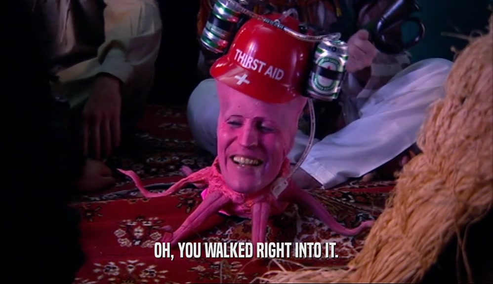 OH, YOU WALKED RIGHT INTO IT.  