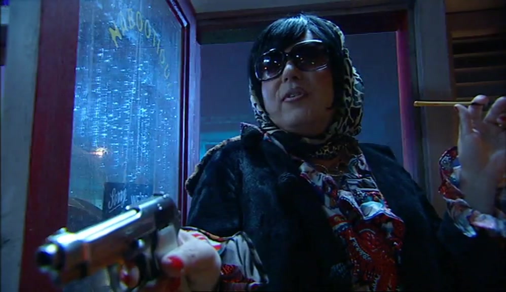 YOU TOUCH ONE HAIR ON HOWARD'S HEAD, AND I WILL SHOOT YOU DOWN LIKE A LARGE GERMAN BEAR. 
