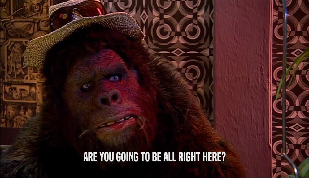 ARE YOU GOING TO BE ALL RIGHT HERE?  