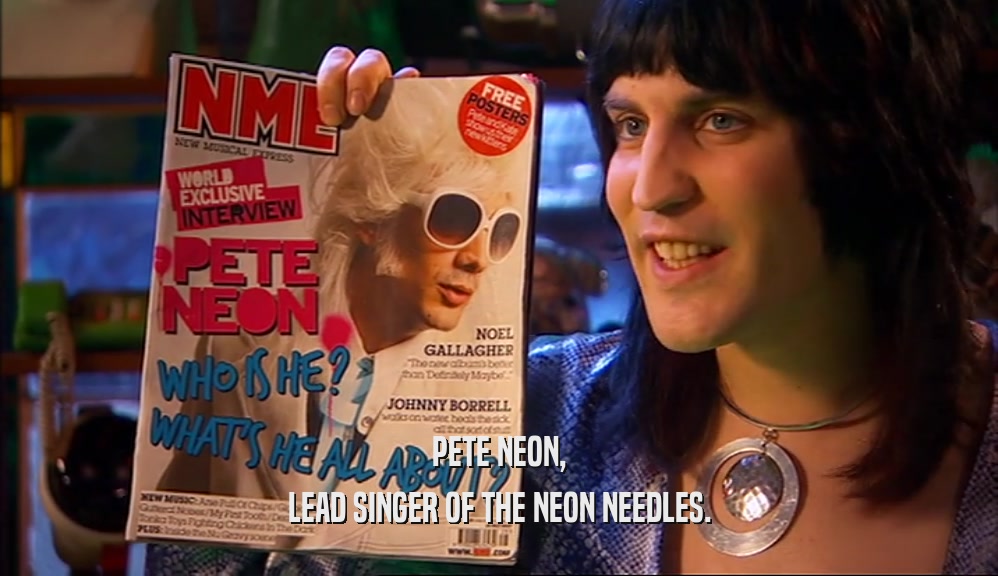PETE NEON, LEAD SINGER OF THE NEON NEEDLES. 