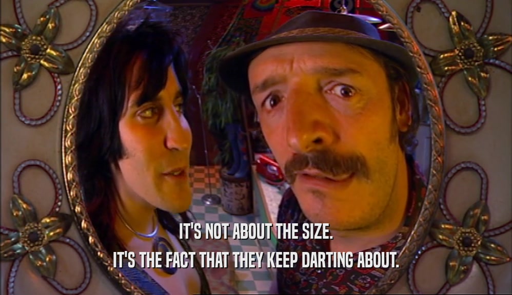 IT'S NOT ABOUT THE SIZE. IT'S THE FACT THAT THEY KEEP DARTING ABOUT. 