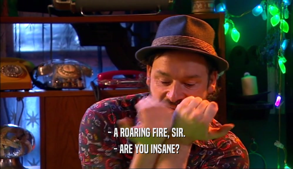 - A ROARING FIRE, SIR. - ARE YOU INSANE? 
