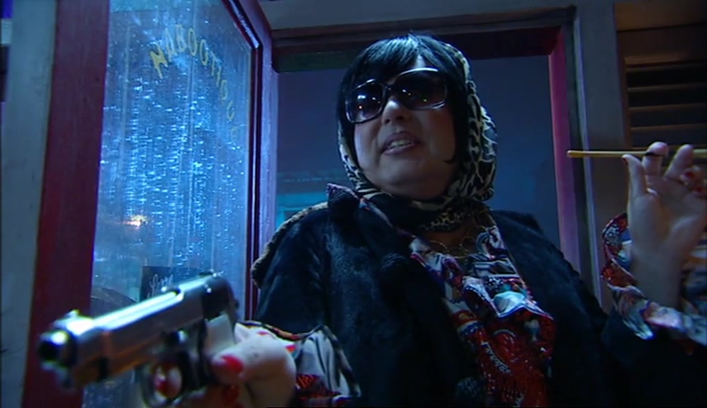 YOU TOUCH ONE HAIR ON HOWARD'S HEAD, AND I WILL SHOOT YOU DOWN LIKE A LARGE GERMAN BEAR. 
