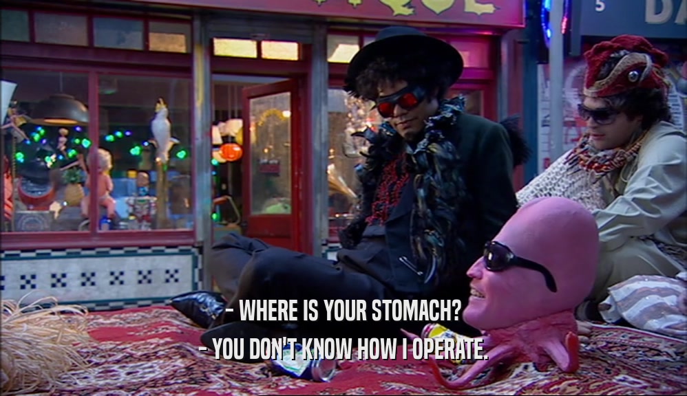 - WHERE IS YOUR STOMACH? - YOU DON'T KNOW HOW I OPERATE. 