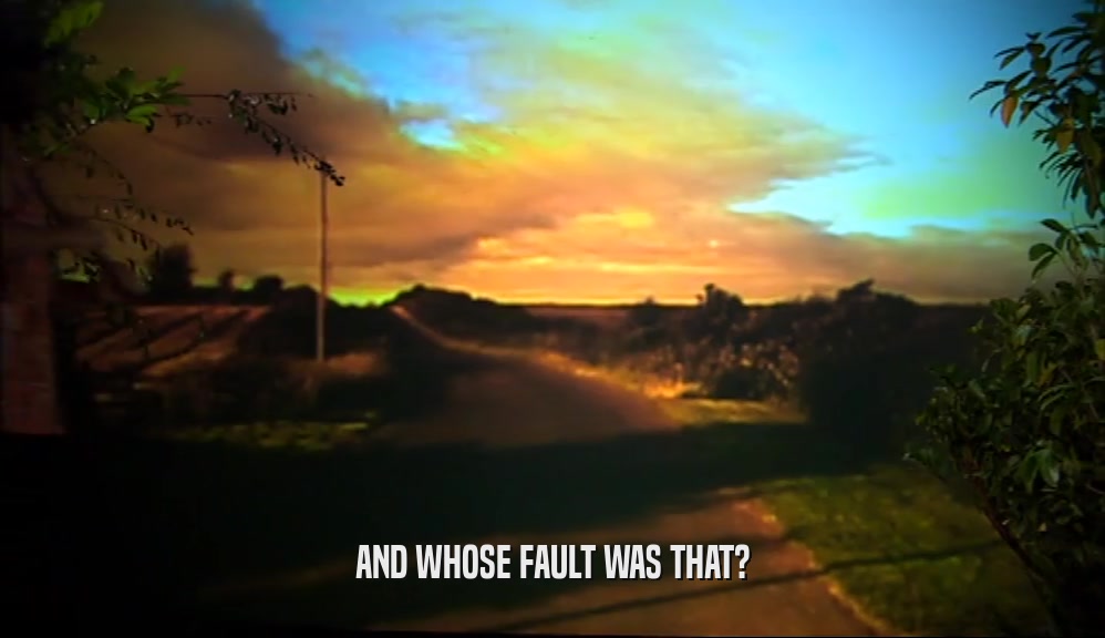 AND WHOSE FAULT WAS THAT?  