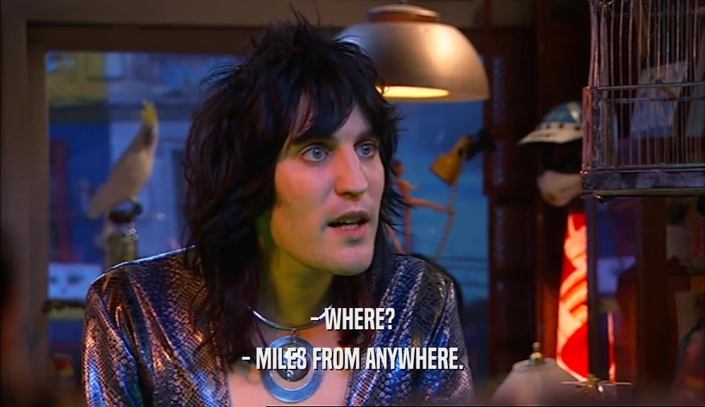 - WHERE? - MILES FROM ANYWHERE. 