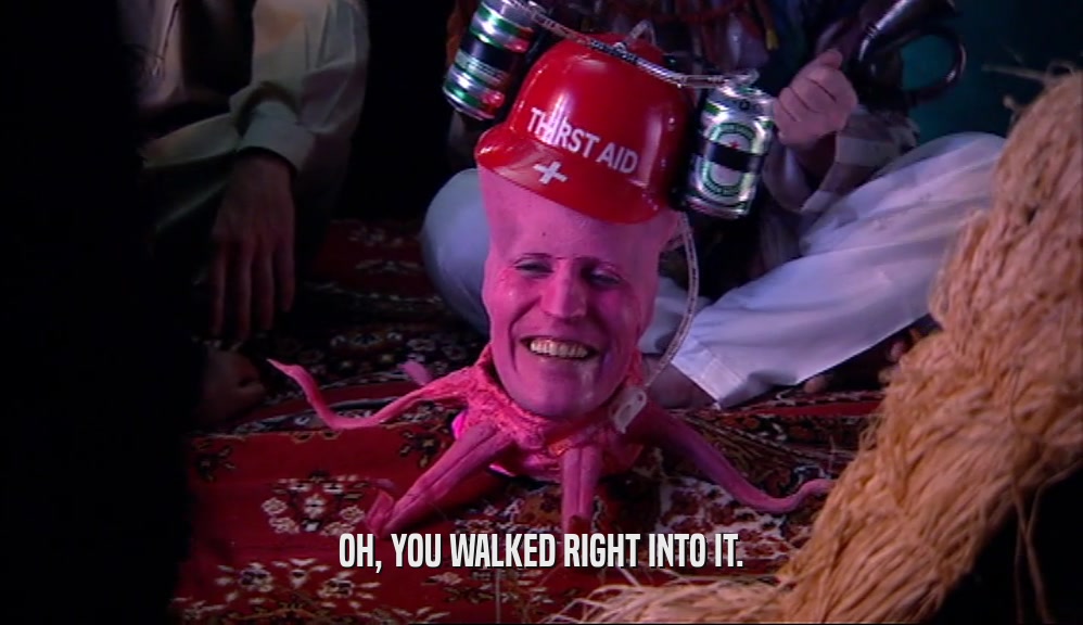 OH, YOU WALKED RIGHT INTO IT.  