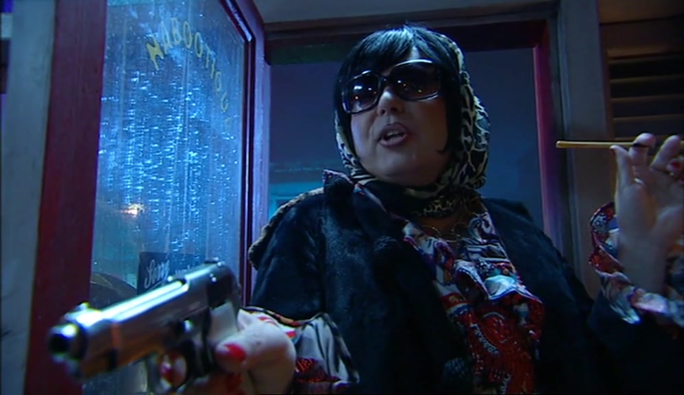 YOU TOUCH ONE HAIR ON HOWARD'S HEAD, AND I WILL SHOOT YOU DOWN LIKE A LARGE GERMAN BEAR. 