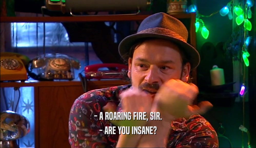 - A ROARING FIRE, SIR. - ARE YOU INSANE? 