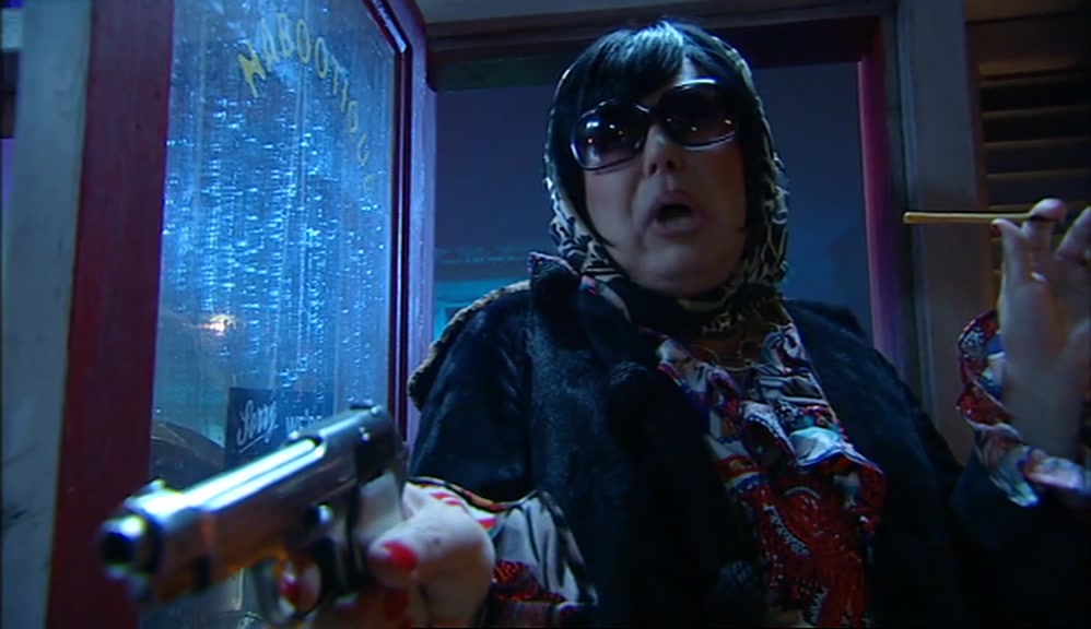 YOU TOUCH ONE HAIR ON HOWARD'S HEAD, AND I WILL SHOOT YOU DOWN LIKE A LARGE GERMAN BEAR. 