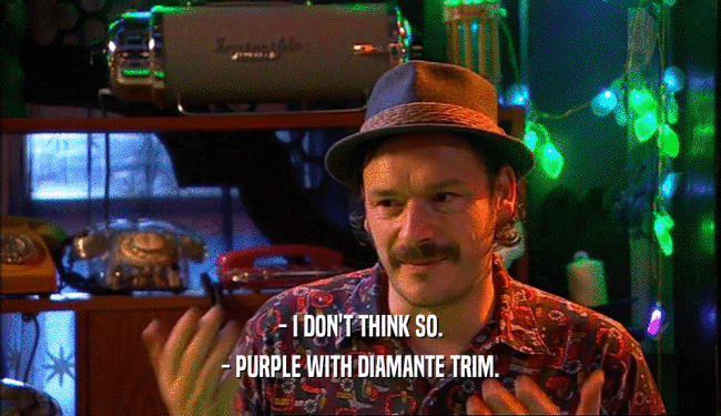 - I DON'T THINK SO. - PURPLE WITH DIAMANTE TRIM. 
