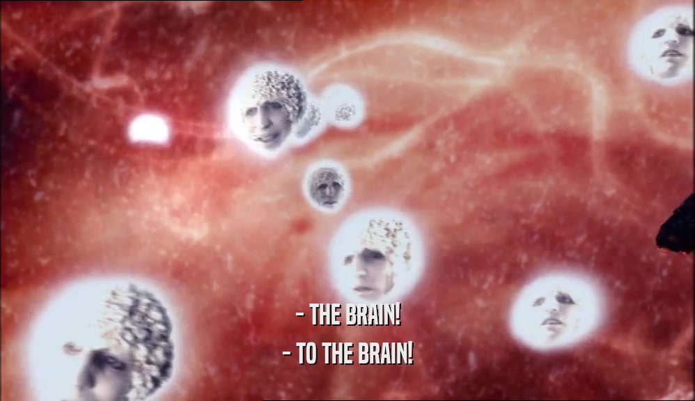 - THE BRAIN!
 - TO THE BRAIN!
 
