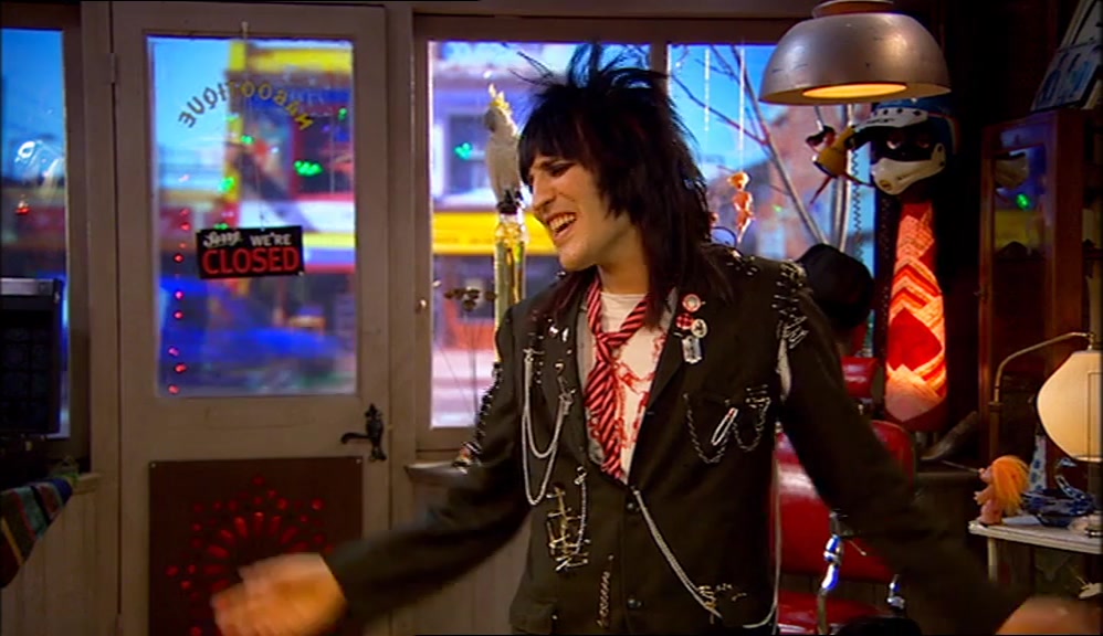 - A PUNK? IS THAT WHAT THAT'S ABOUT? - YEAH. CHECK OUT MY OUTFIT. 