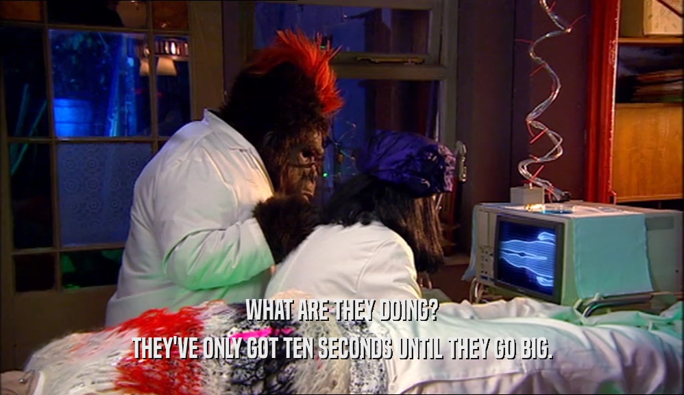 WHAT ARE THEY DOING? THEY'VE ONLY GOT TEN SECONDS UNTIL THEY GO BIG. 
