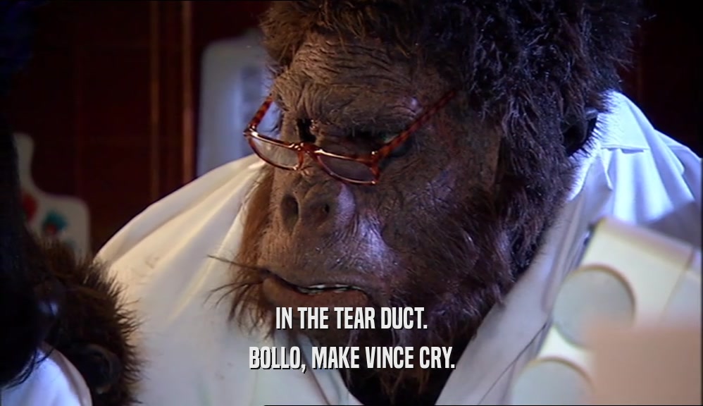 IN THE TEAR DUCT. BOLLO, MAKE VINCE CRY. 
