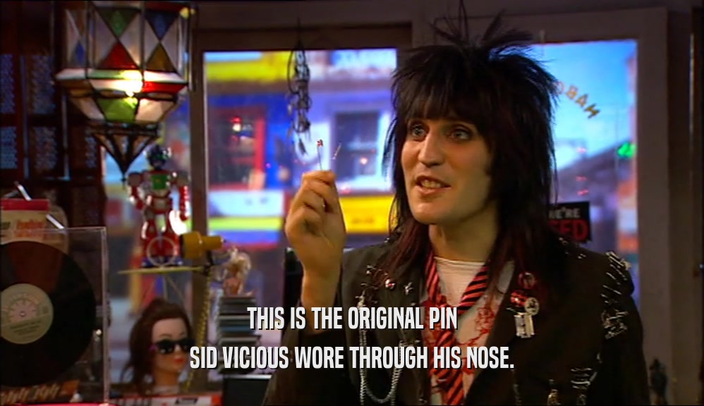 THIS IS THE ORIGINAL PIN SID VICIOUS WORE THROUGH HIS NOSE. 
