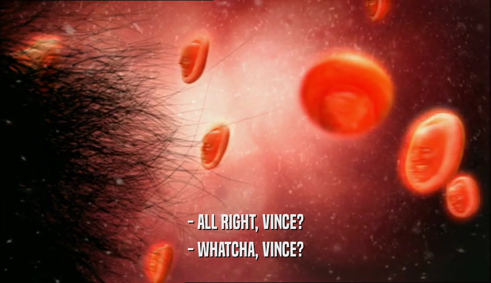 - ALL RIGHT, VINCE? - WHATCHA, VINCE? 