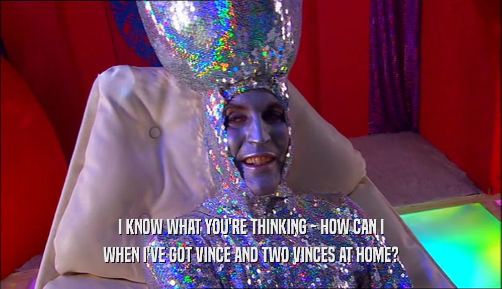 I KNOW WHAT YOU'RE THINKING - HOW CAN I WHEN I'VE GOT VINCE AND TWO VINCES AT HOME? 