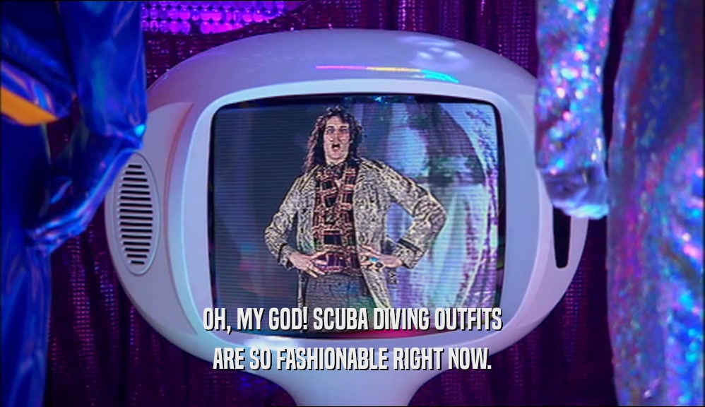 OH, MY GOD! SCUBA DIVING OUTFITS ARE SO FASHIONABLE RIGHT NOW. 