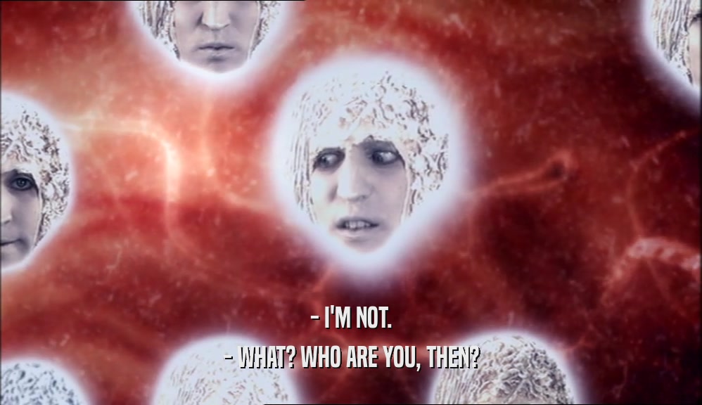 - I'M NOT. - WHAT? WHO ARE YOU, THEN? 