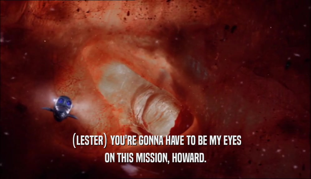 (LESTER) YOU'RE GONNA HAVE TO BE MY EYES ON THIS MISSION, HOWARD. 
