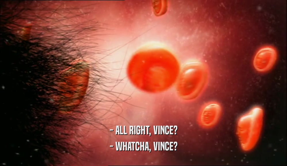 - ALL RIGHT, VINCE? - WHATCHA, VINCE? 