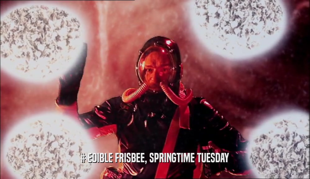 # EDIBLE FRISBEE, SPRINGTIME TUESDAY  