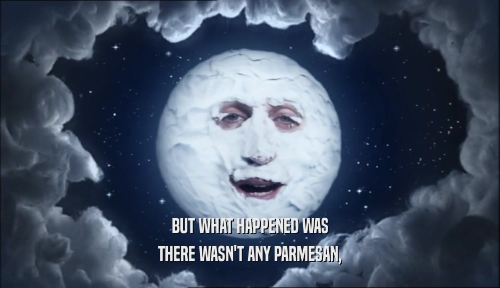 BUT WHAT HAPPENED WAS THERE WASN'T ANY PARMESAN, 