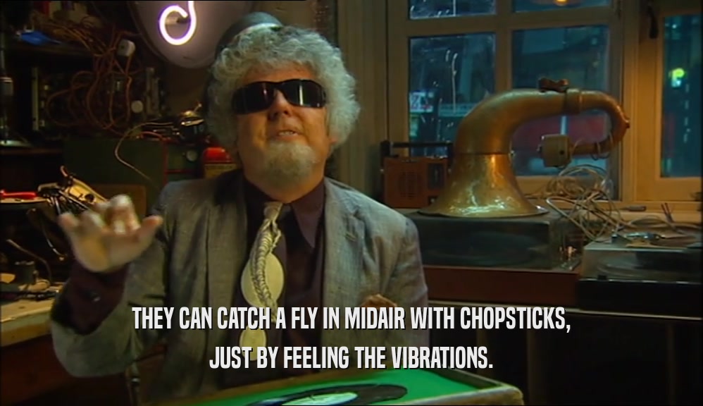 THEY CAN CATCH A FLY IN MIDAIR WITH CHOPSTICKS, JUST BY FEELING THE VIBRATIONS. 