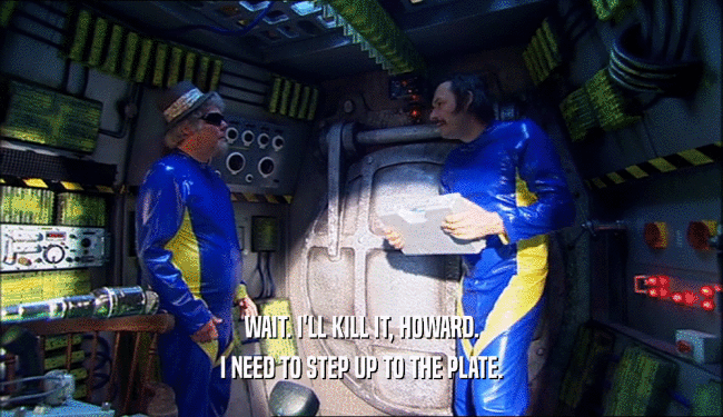 WAIT. I'LL KILL IT, HOWARD. I NEED TO STEP UP TO THE PLATE. 