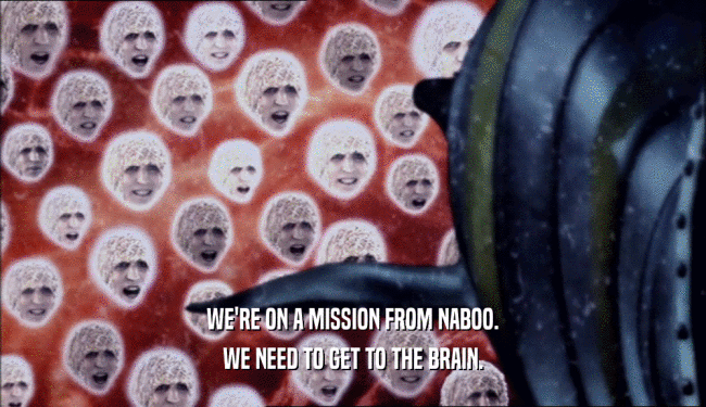 WE'RE ON A MISSION FROM NABOO. WE NEED TO GET TO THE BRAIN. 
