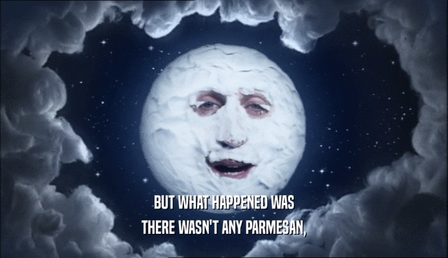 BUT WHAT HAPPENED WAS THERE WASN'T ANY PARMESAN, 