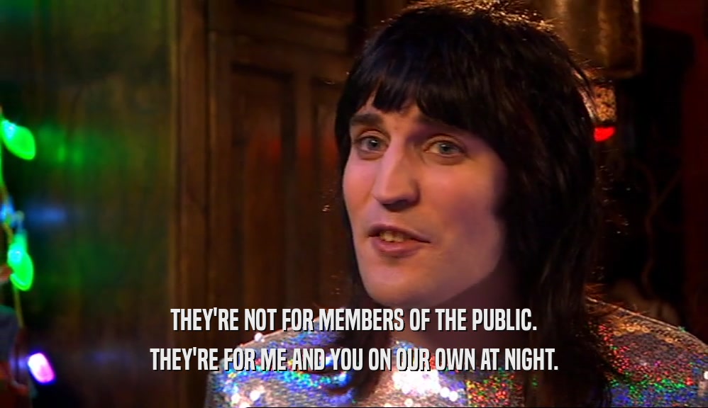 THEY'RE NOT FOR MEMBERS OF THE PUBLIC. THEY'RE FOR ME AND YOU ON OUR OWN AT NIGHT. 