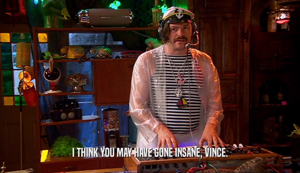 I THINK YOU MAY HAVE GONE INSANE, VINCE.  