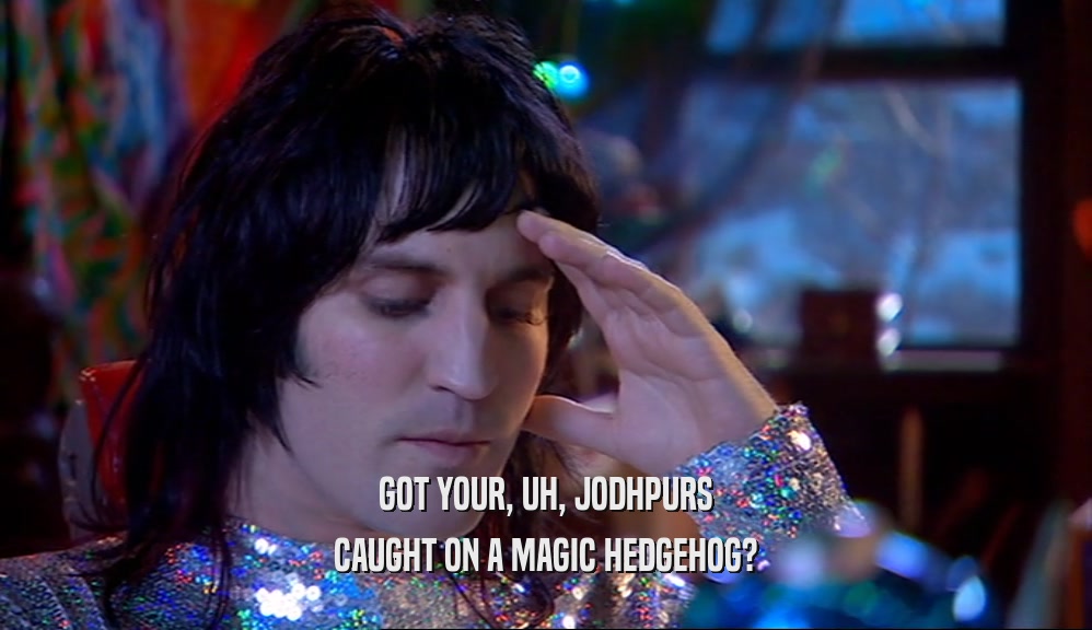 GOT YOUR, UH, JODHPURS CAUGHT ON A MAGIC HEDGEHOG? 