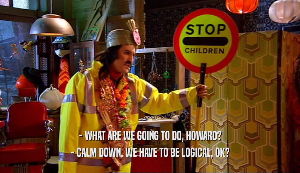 - WHAT ARE WE GOING TO DO, HOWARD? - CALM DOWN. WE HAVE TO BE LOGICAL, OK? 