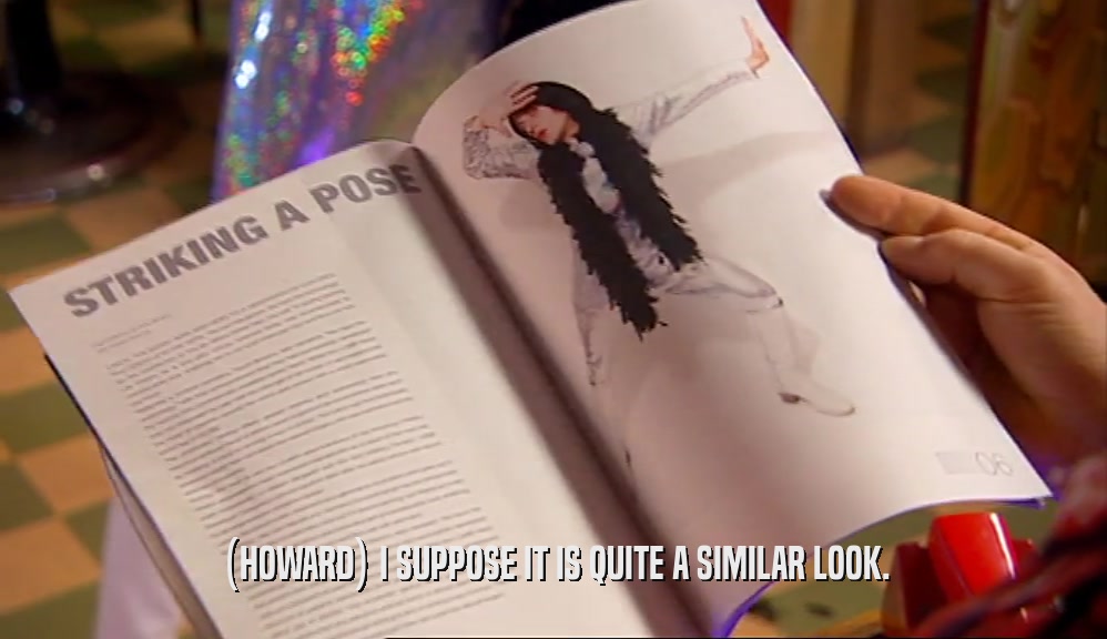 (HOWARD) I SUPPOSE IT IS QUITE A SIMILAR LOOK.  