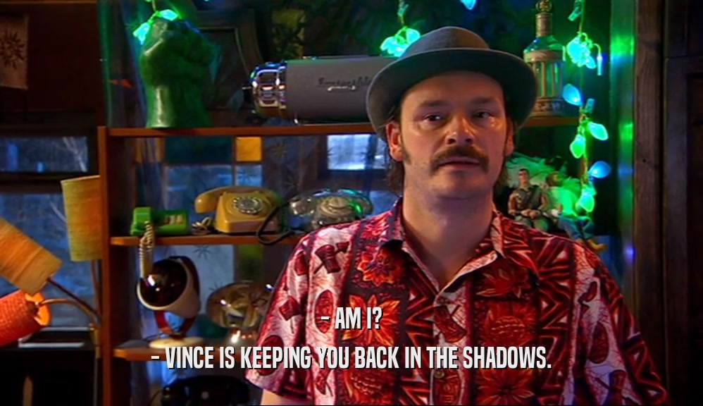 - AM I? - VINCE IS KEEPING YOU BACK IN THE SHADOWS. 