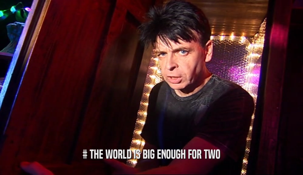 # THE WORLD IS BIG ENOUGH FOR TWO  