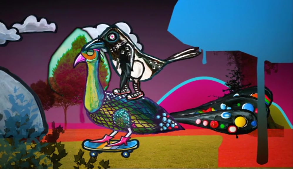 MANY YEARS AGO, THERE WAS A PEACOCK AND A MAGPIE. 