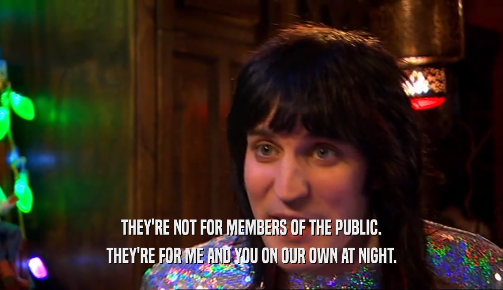 THEY'RE NOT FOR MEMBERS OF THE PUBLIC. THEY'RE FOR ME AND YOU ON OUR OWN AT NIGHT. 