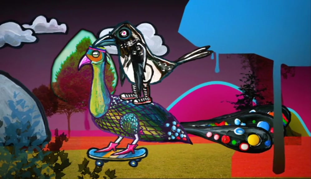 THE PEACOCK HAD BEAUTIFUL PLUMAGE -  