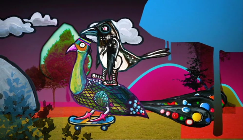 THE PEACOCK HAD BEAUTIFUL PLUMAGE -  