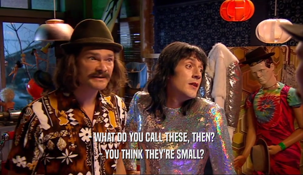- WHAT DO YOU CALL THESE, THEN? - YOU THINK THEY'RE SMALL? 