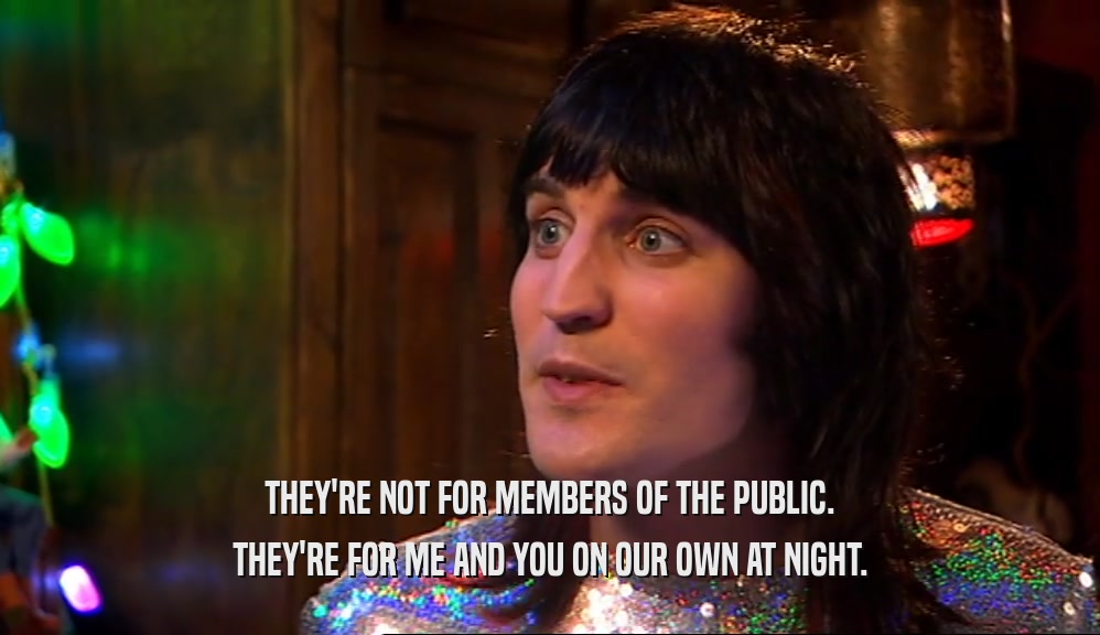 THEY'RE NOT FOR MEMBERS OF THE PUBLIC. THEY'RE FOR ME AND YOU ON OUR OWN AT NIGHT. 