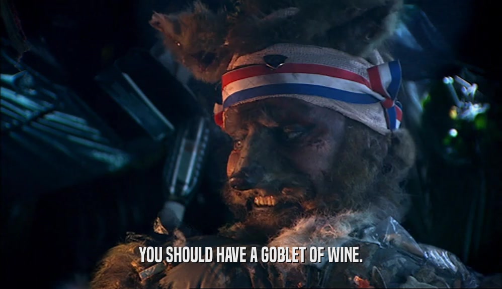 YOU SHOULD HAVE A GOBLET OF WINE.  